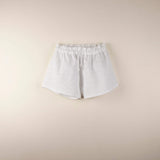Popelin Loose organic shorts with Swiss embroidery