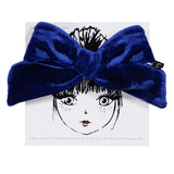 KNOT VELVET BOW BAND // COBALT